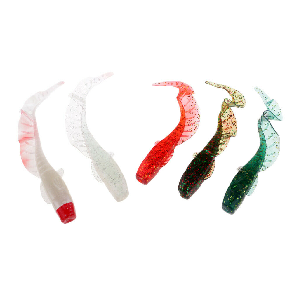 5 pieces of soft silicone fishing lures. Lifelike fishing lures. Fishing tackle