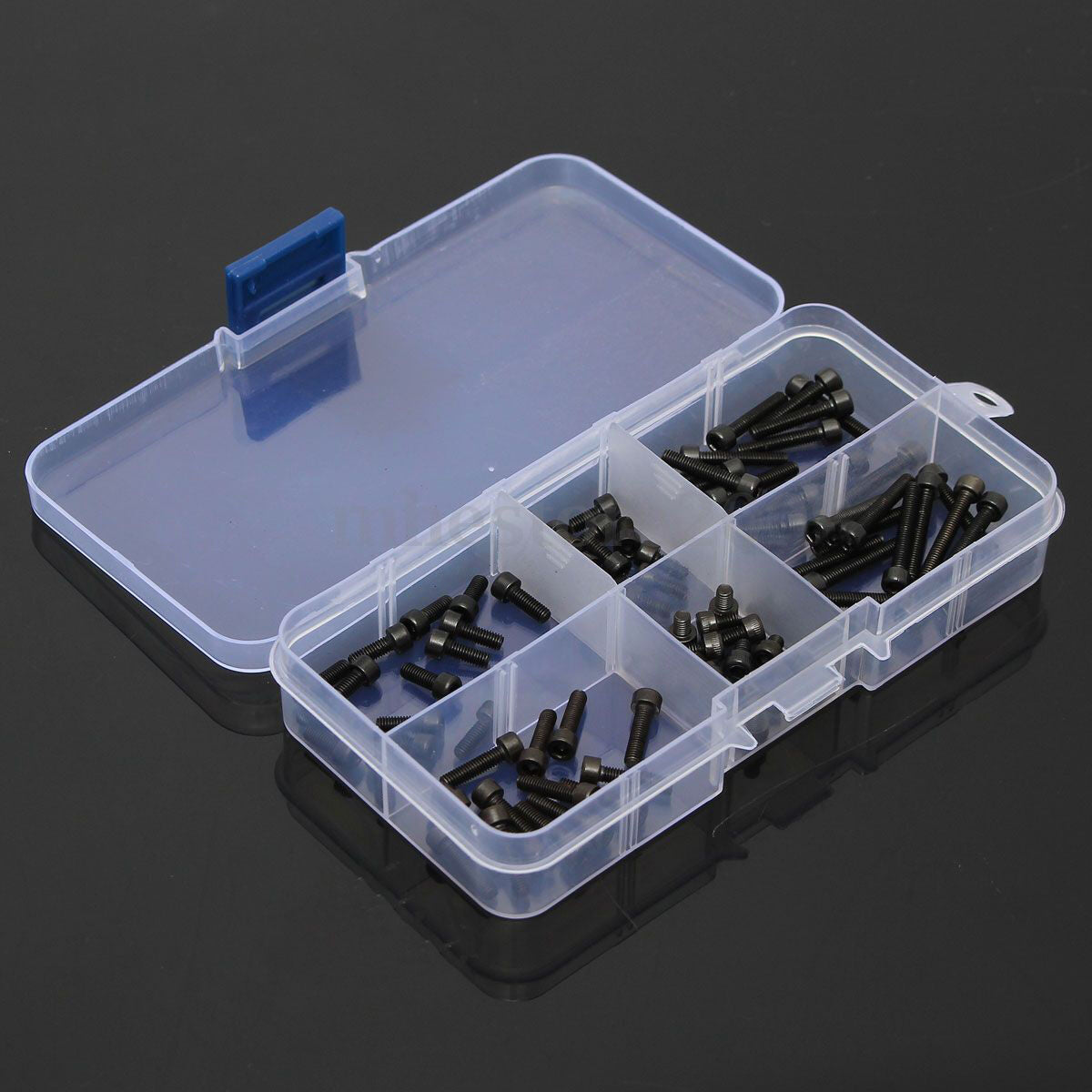 90pcs Black Steel Metric Thread M3 6-20mm Hexagon Hex Socket Cap Head Screw Bolt