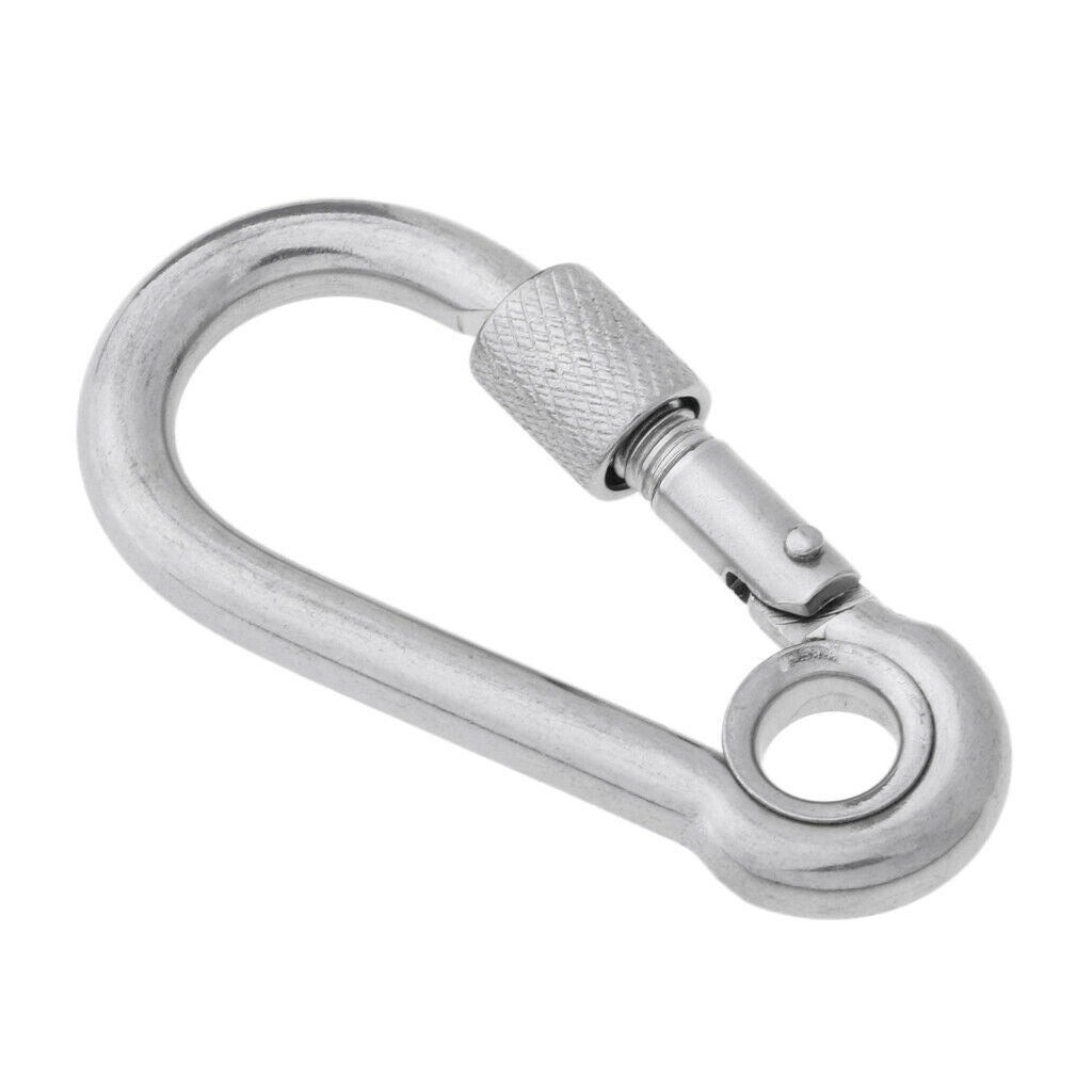 2X Stainless Steel Safety Carabiner Spring Screwgate for Camping Hammock 6x60mm