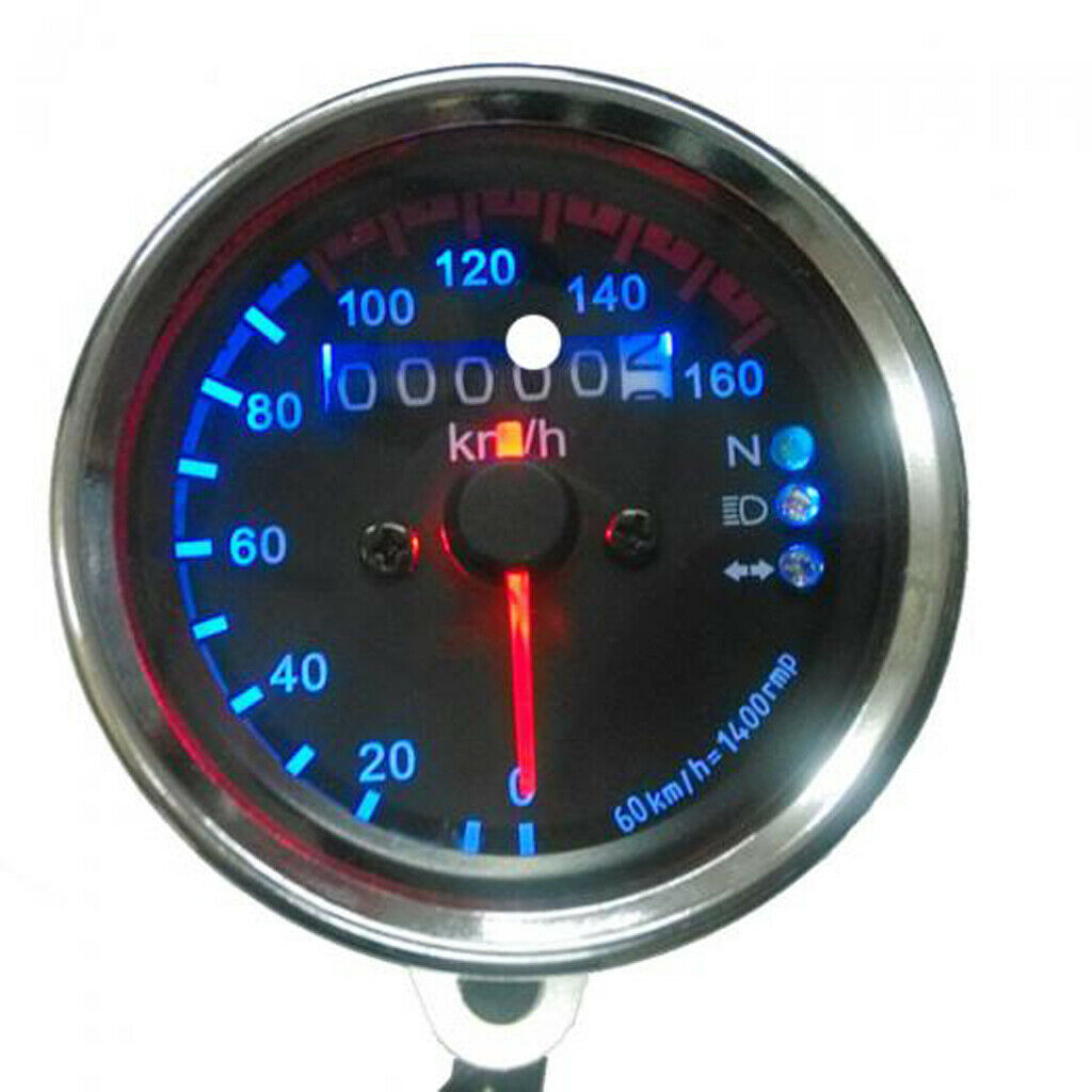 Universal Dual Motorcycle Odometer Speedometer Gauge LED Signal Light Lamps