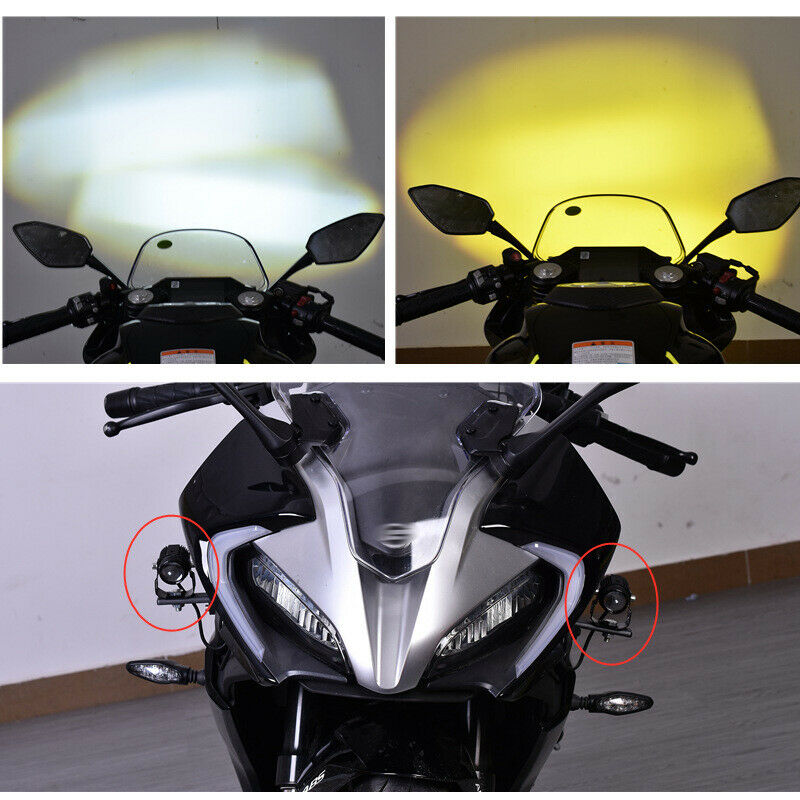 2PCS 3000K Amber White Dual Colors Driving Spotlight Fog Lamp for Off-road ATV