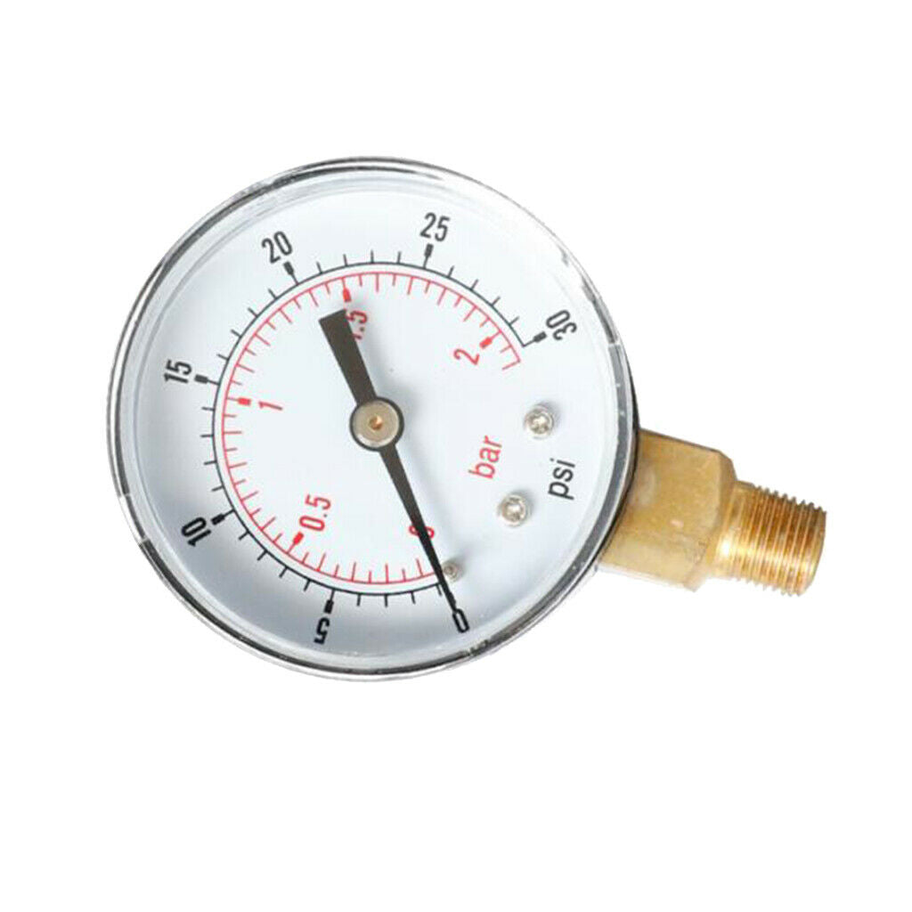 0-30PSi,0-2Bar Pressure Gauge for Air, Oil, Water- Hydraulic Pressure Gauge, BSP