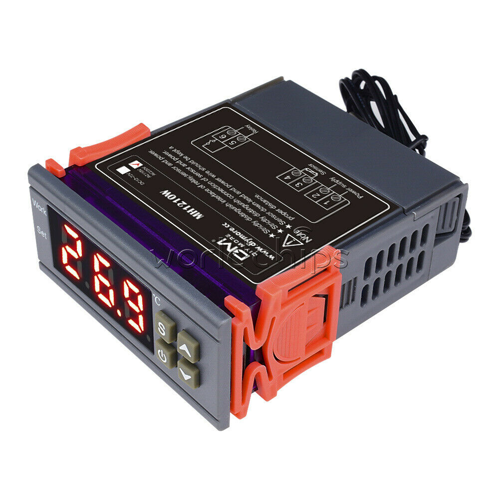 AC 110-220V 10A Digital Temperature Controller LED Display Thermostat NTC Sensor