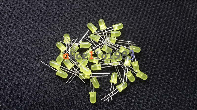100Pcs LED F5 5MM Yellow COLOR Yellow LIGHT Super Bright Bulb Lamp