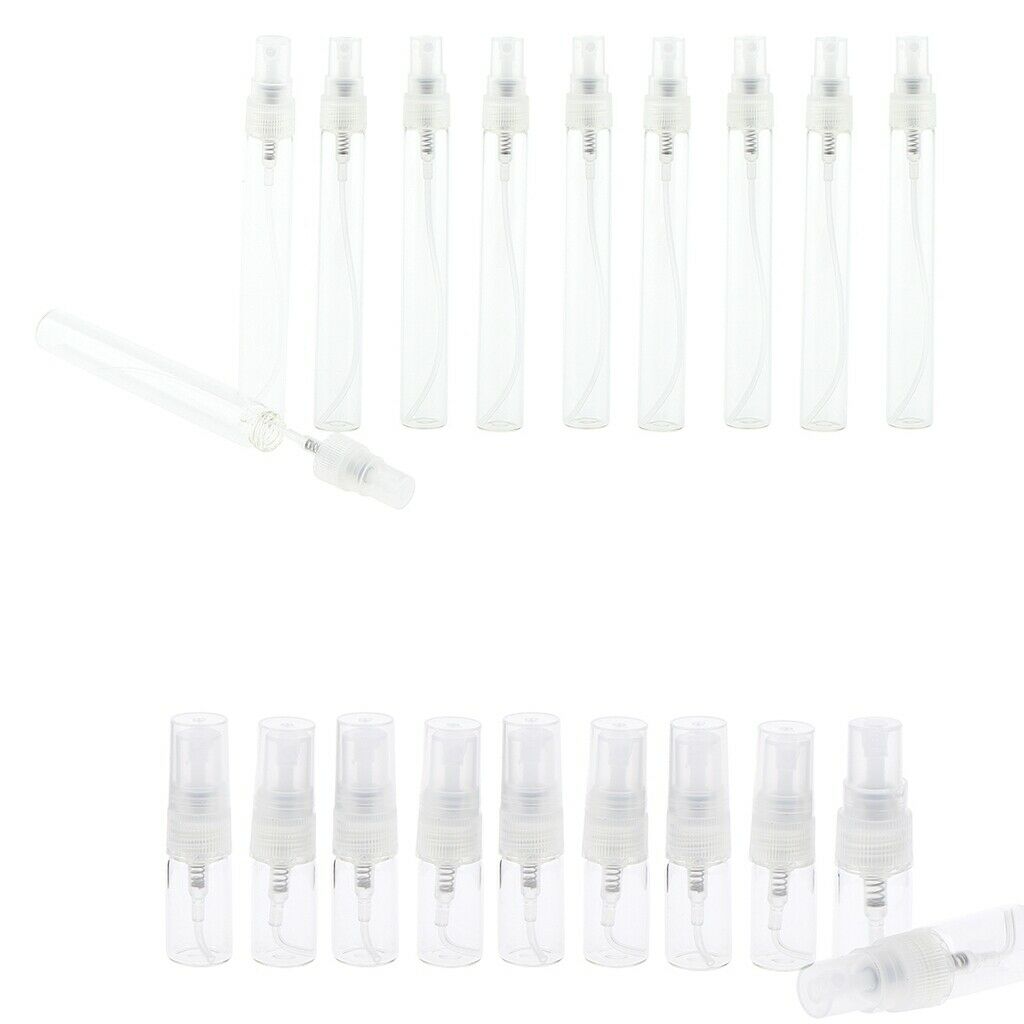 20Pcs Empty Glass Perfume Spray Bottles Refillable Travel Fine Mist Sprayer