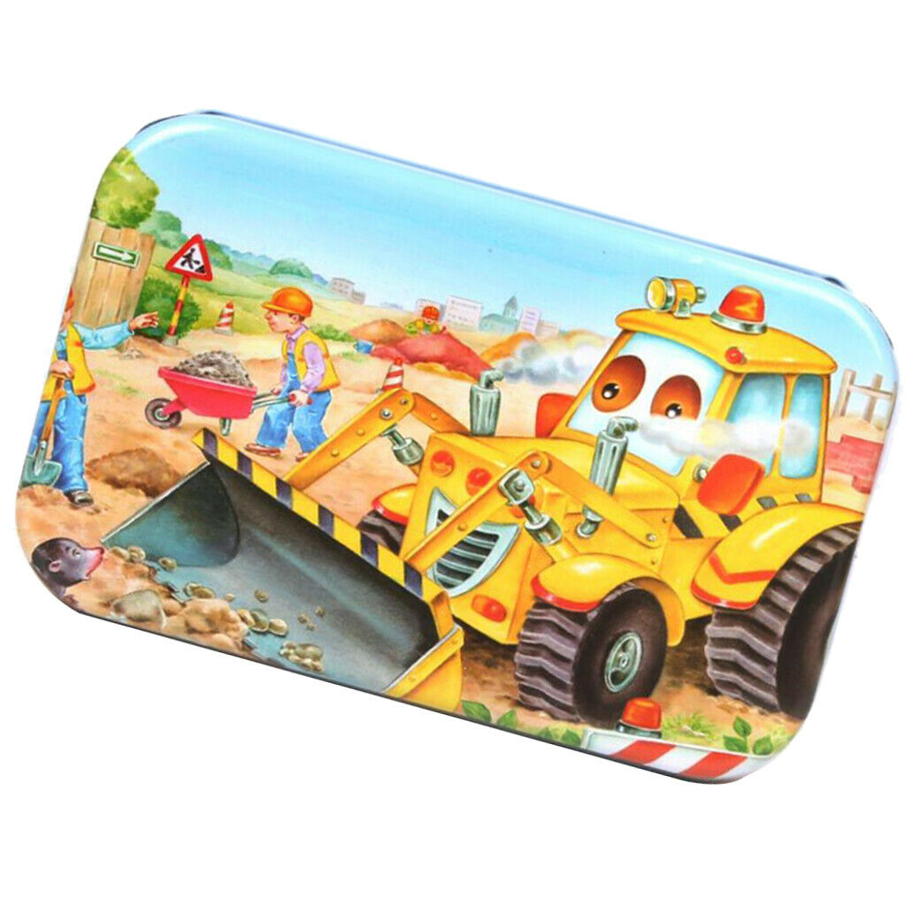 2Set Kids Wooden Jigsaw Puzzles with a Storage Box