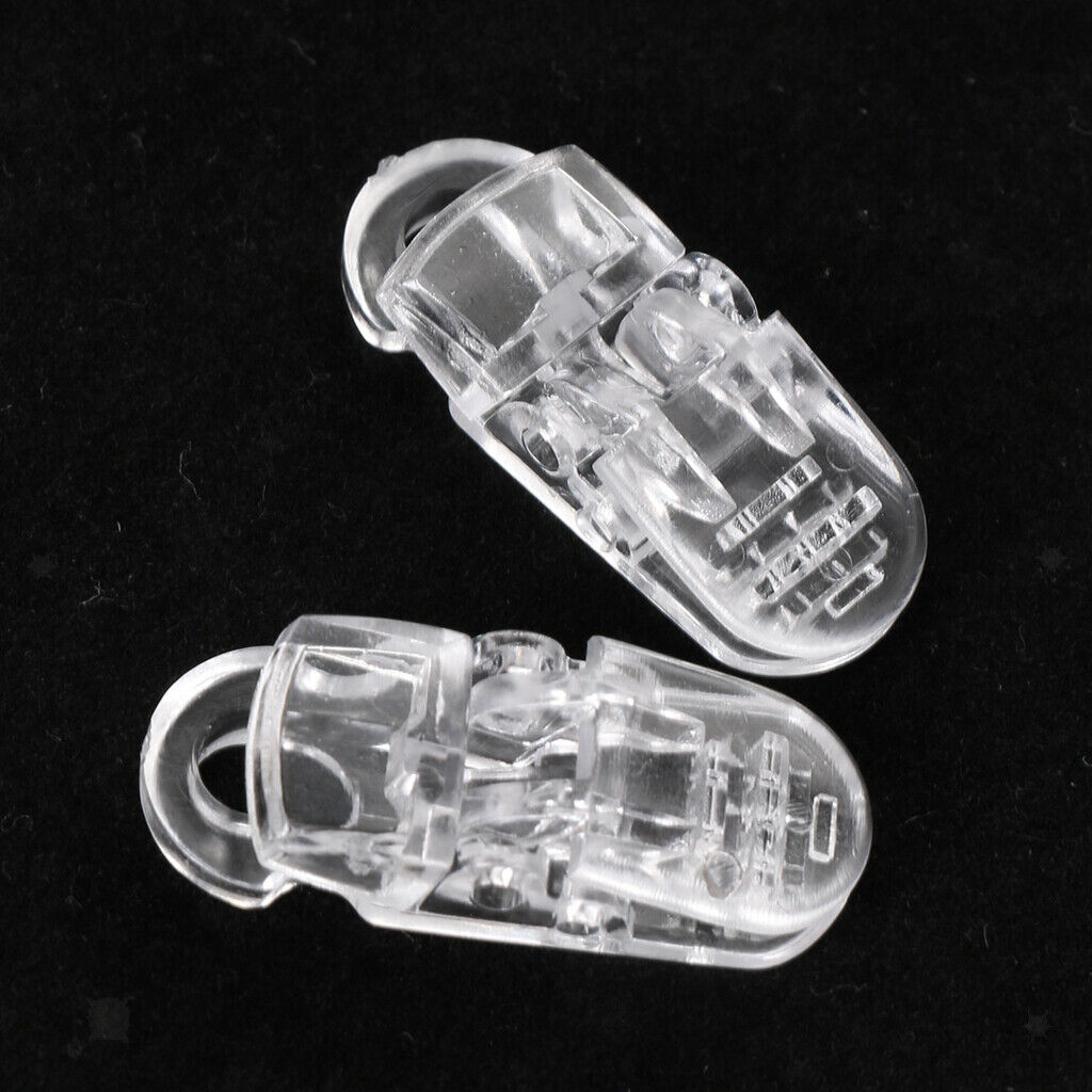 20x Clear Plastic Suspender Soother Pacifier Holder Dummy Clips For Baby Kids