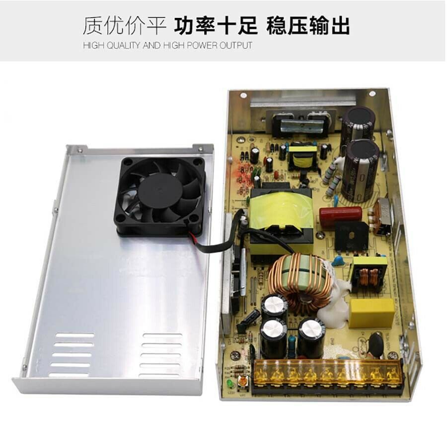 5V 60A 300W Regulated Switching Power Supply Transformer LED PSU DC Built-in Fan
