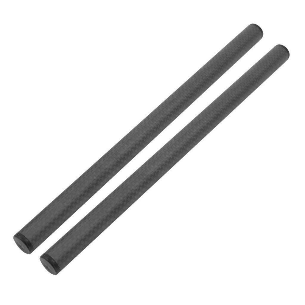2pcs 25cm 10inch 15mm Carbon Fiber Rod for 15mm Rail DSLR Rig Support System