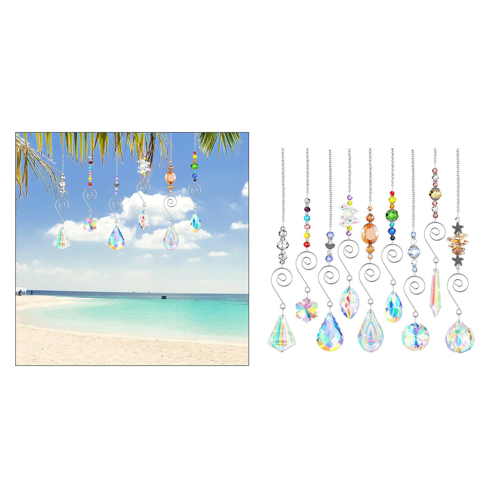 Set of 9 Colorful Crystals   for Wall Wedding Christmas Outdoor