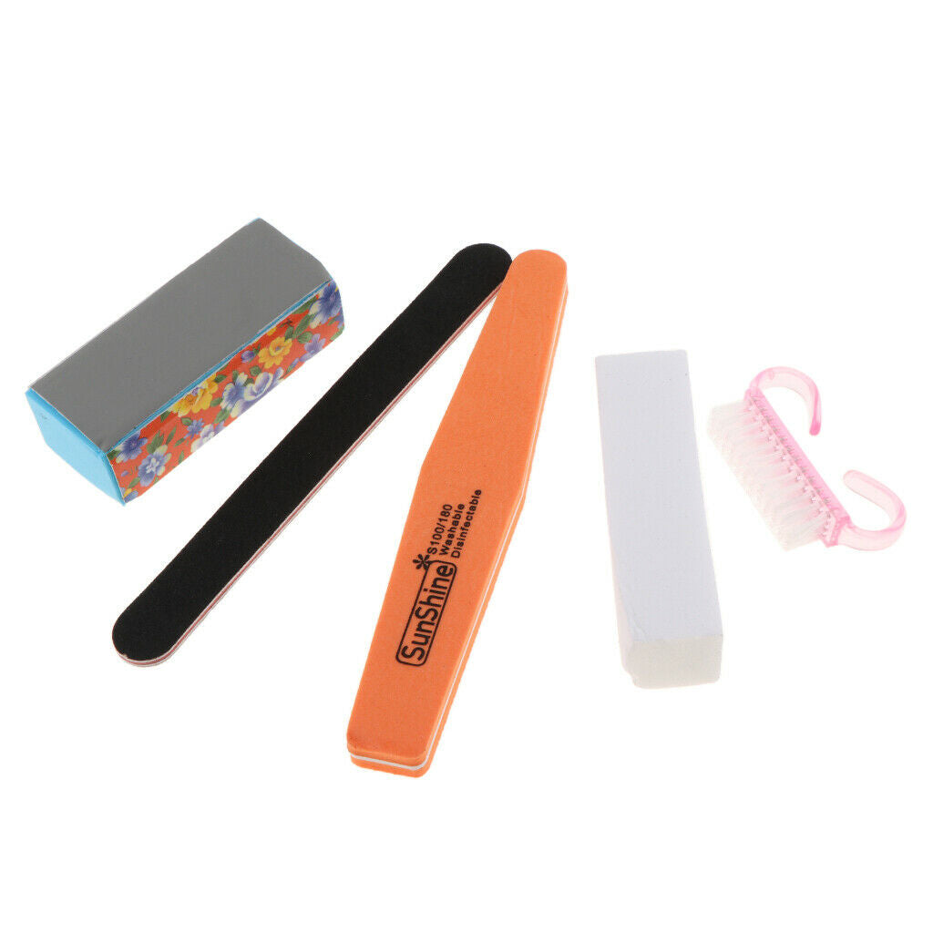 5PCS Nail Manicure Pedicure Tool Buffering Buffer, Sanding Block Files with