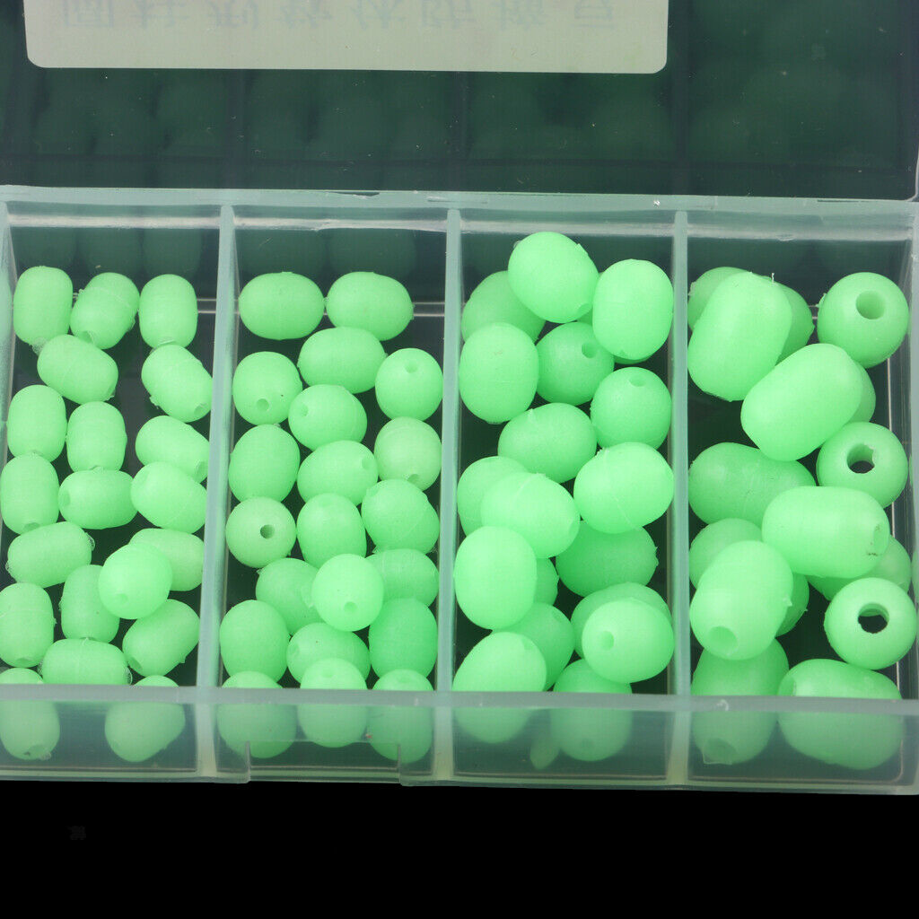 Glow Fishing Beads Soft Plastic Oval Shaped Beads Fishing Tackle Tools