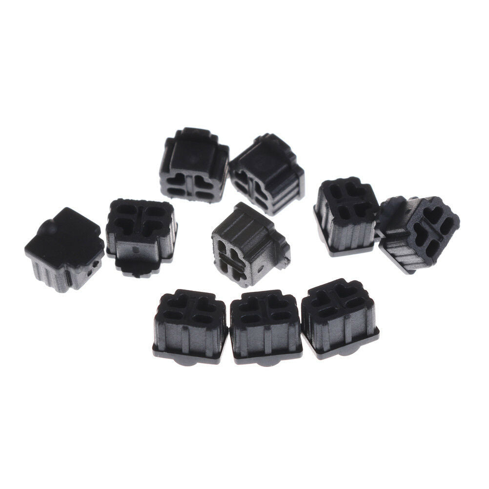 10Pcs Ethernet Hub Port RJ11 Anti Dust Cover Cap Protector Black DD