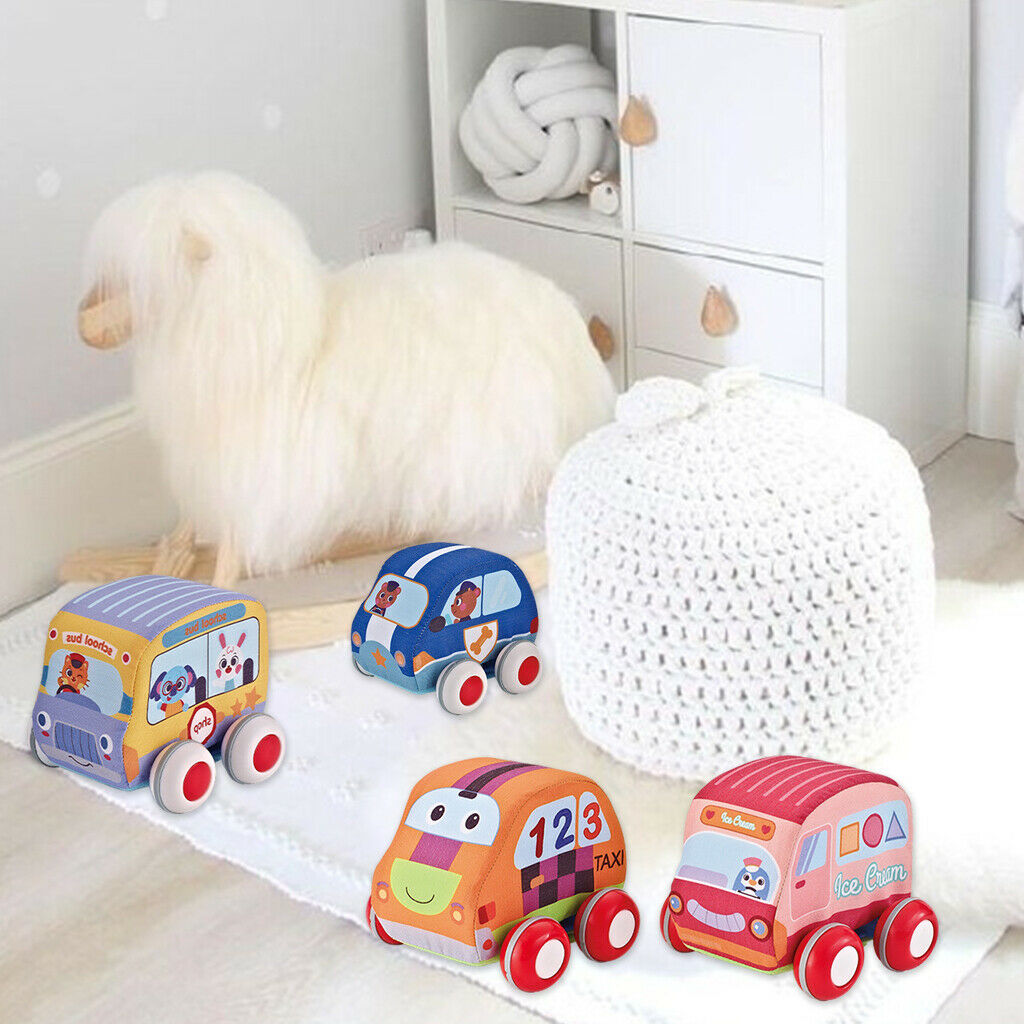 4pcs Pull Back Car Toys Mini Vehicles Cars Early Development Push Pull Toys