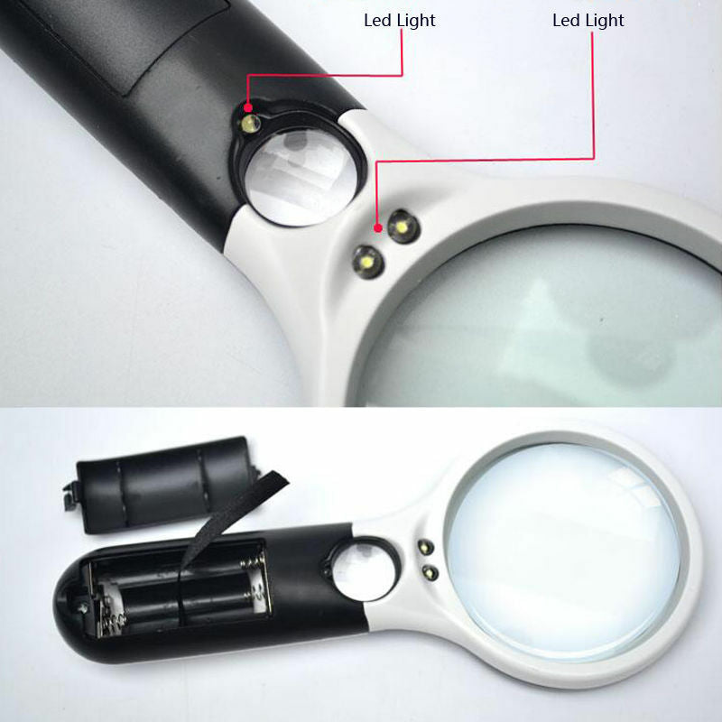 Hot 10X 20X 3 LED Lighting Handheld Magnifier Magnifying Lens Glass Jewelry RC