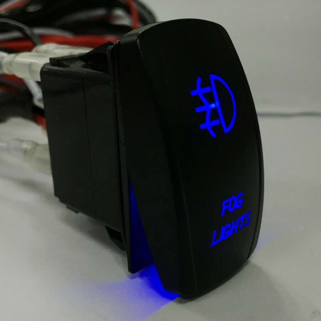 Universal Car Boat Marine Van Blue LED illuminated Rocker SPST Switch ON OFF