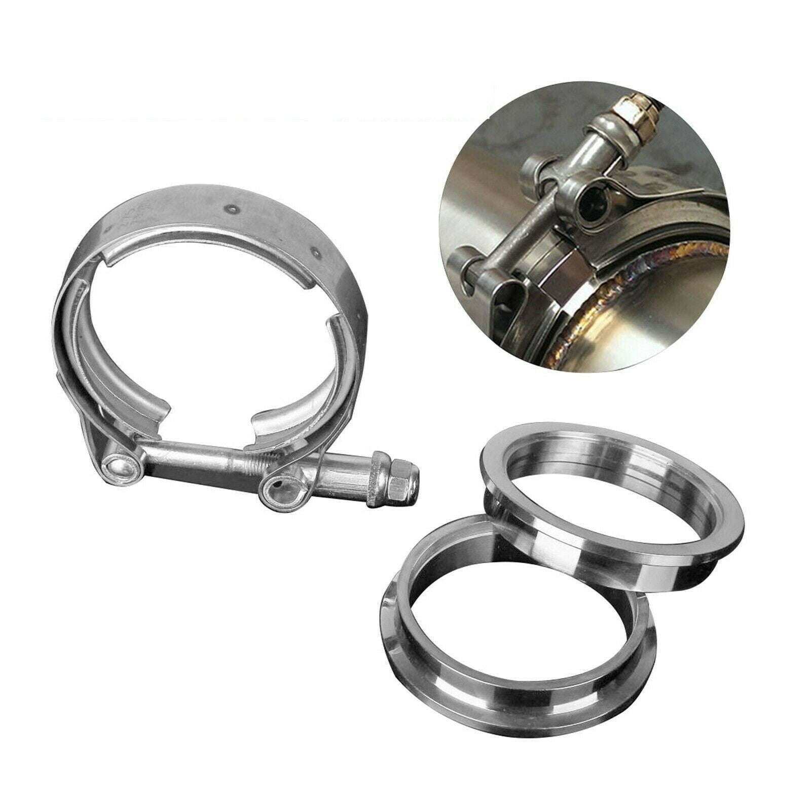 3" Inch Universal Stainless Steel V-Band Turbo Downpipe Exhaust Clamp Vband 76mm
