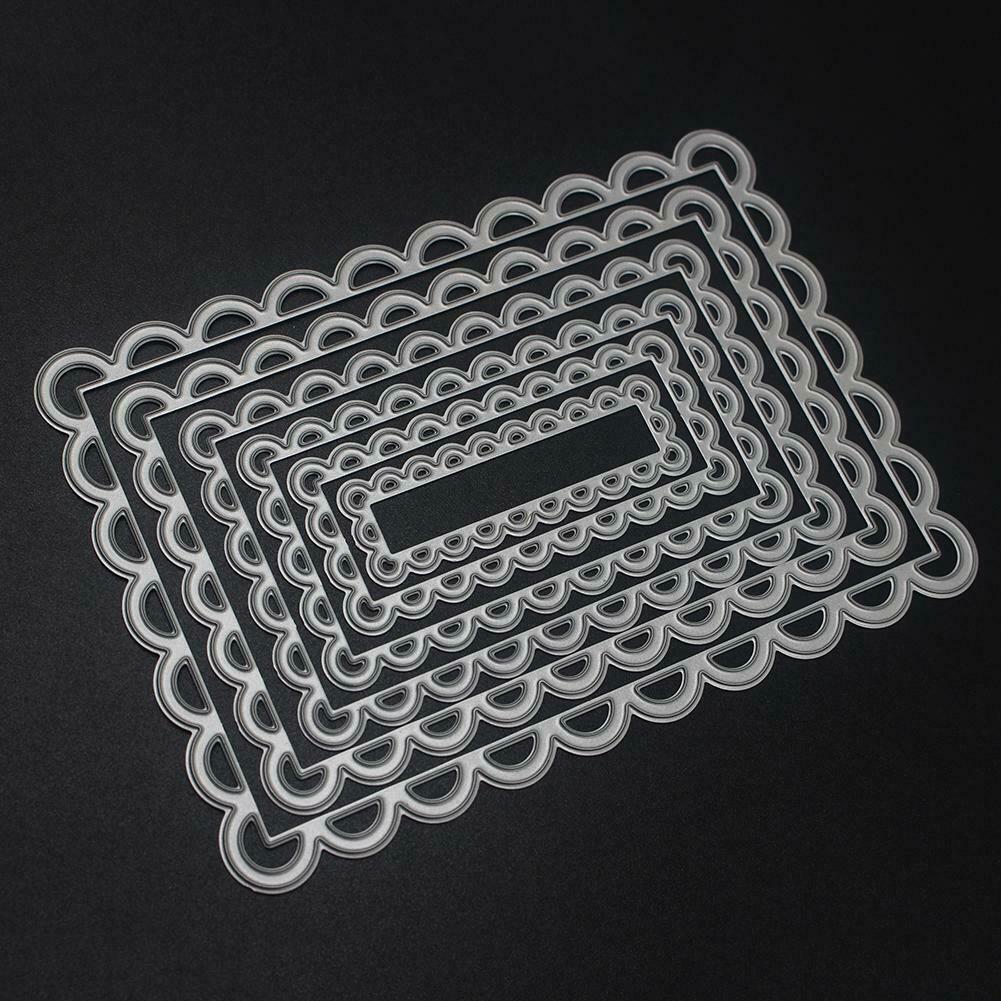6pcs Rectangle Lace Frame Metal Cutting Dies Stencils DIY Scrapbook Craft # @