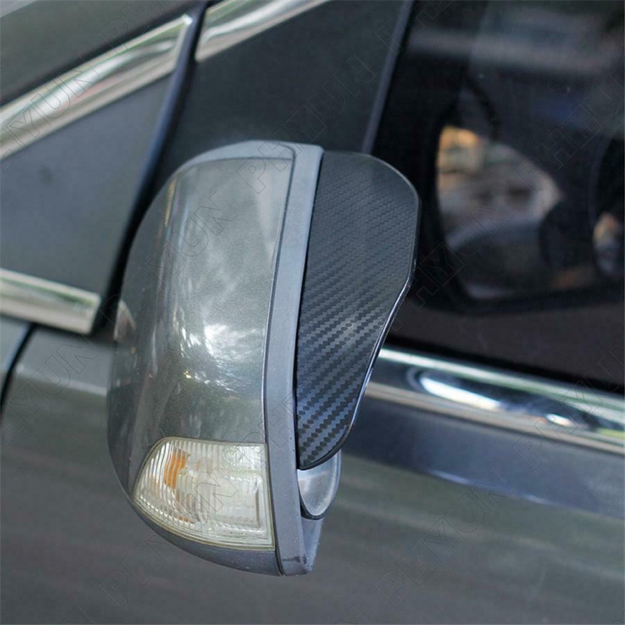 2x Carbon Fiber Style Car SUV Rear View Mirror Rain Guard Shield Cover Universal