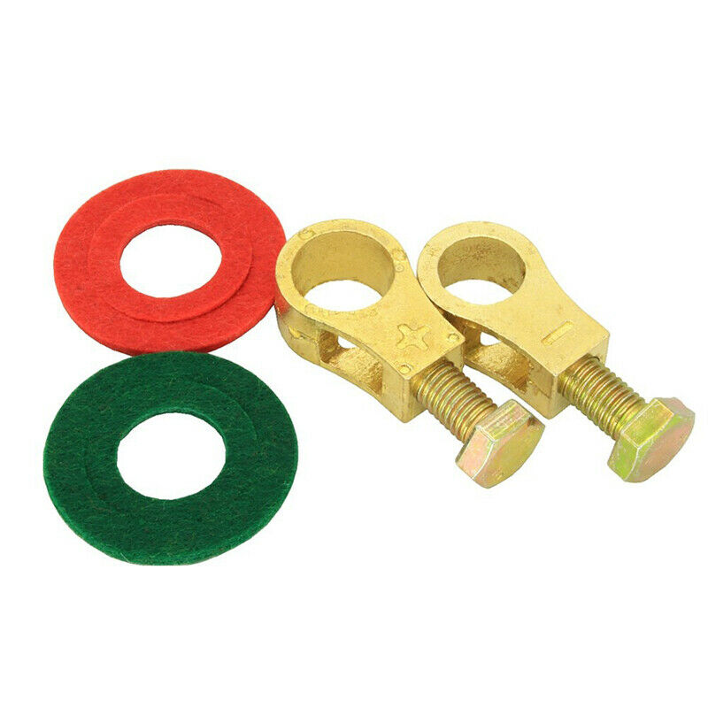 2PC Pure Brass Heavy Duty Battery Top Post Cable Terminal Wire Connector 17-19mm