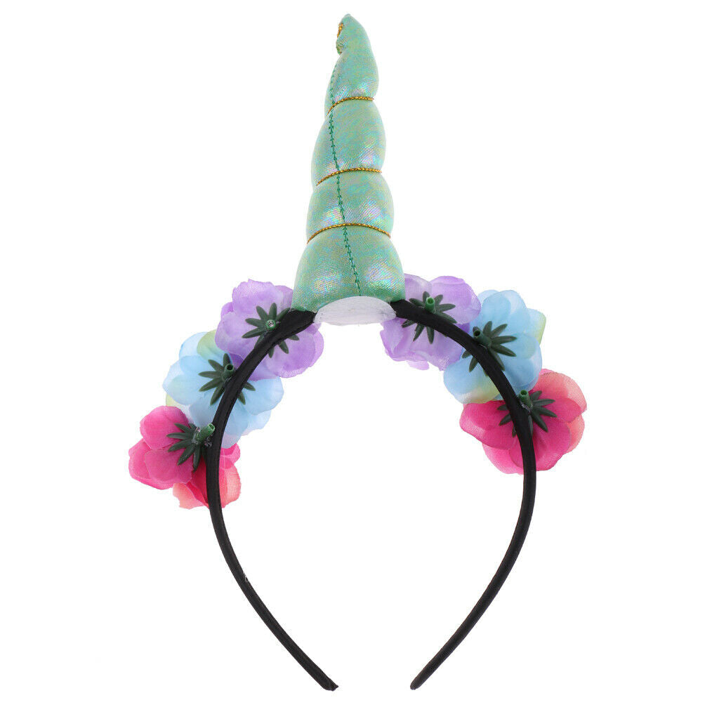 Lovely Unicorn Horn Flower Headwear Party Headpiece Prop Accessories