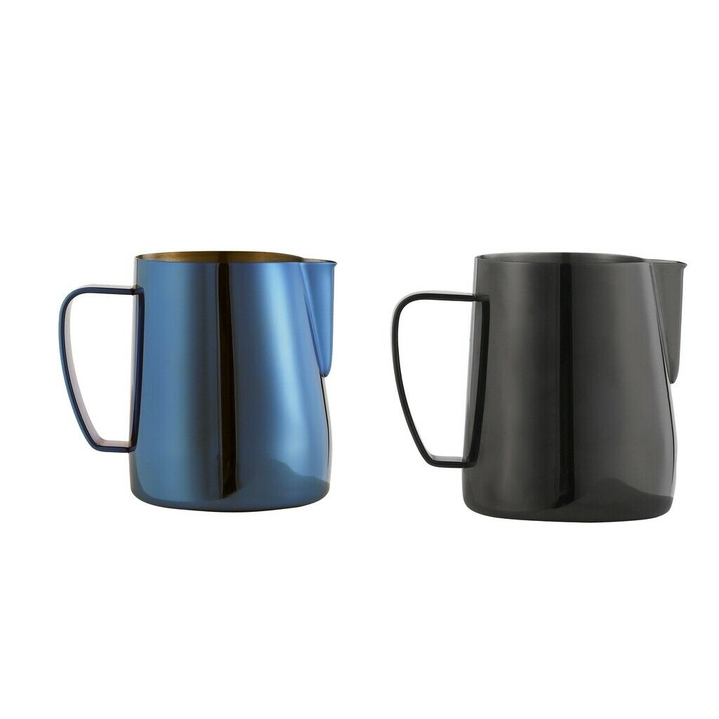 2 Pcs Stainless Steel Milk Frothing Steaming Pitcher Cup Latte Art 12oz