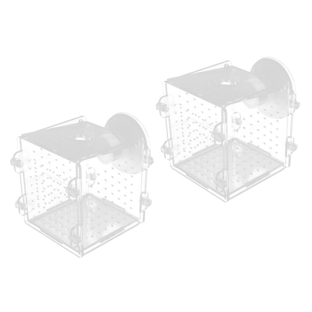 2 pcs Acrylic Aquarium Young Fish Breeding Hatchery Incubator Isolation Box