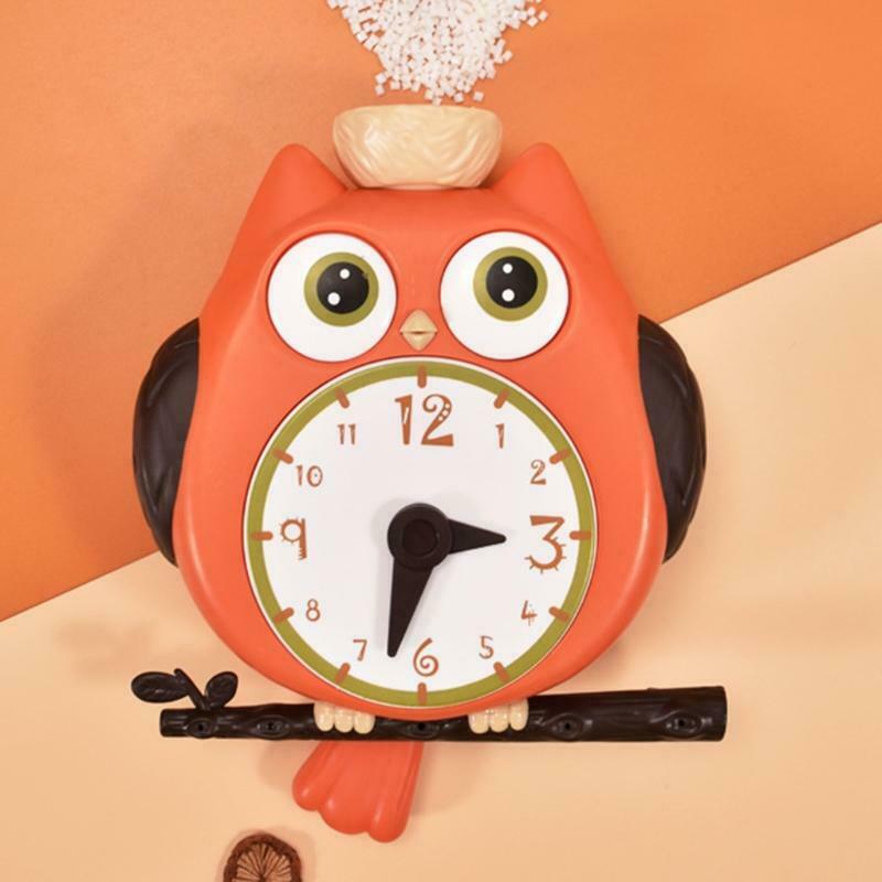Rotatable Baby Bath Set Toys Owl Clock Cup for Infants Baby Boys