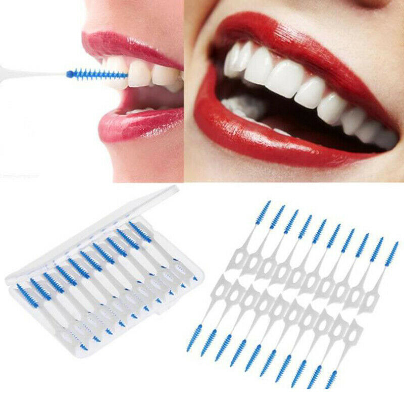 40PCS Clean Tooth Floss Head Hygiene Dental Plastic Interdental Brush Too.l8