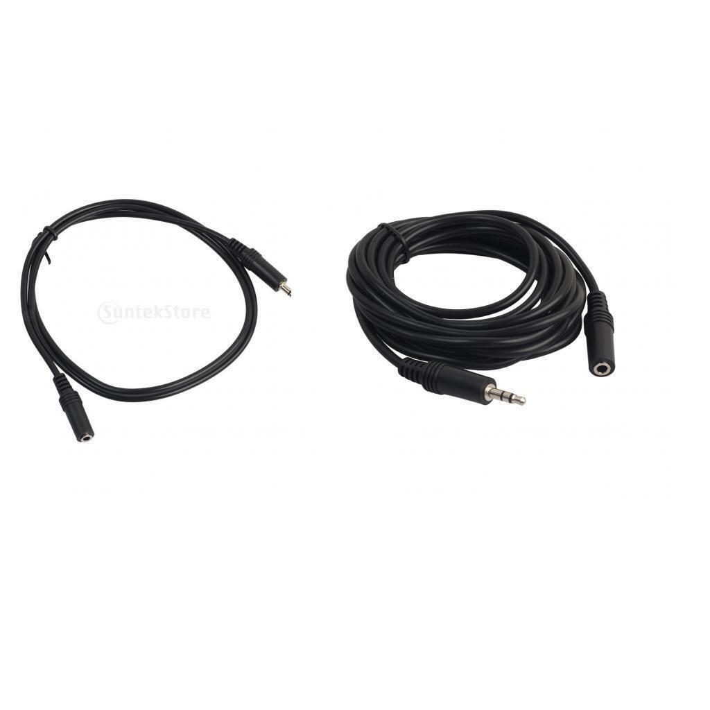 2 Pieces 3.5mm Headset Extension Cable Male to Female Stereo Cord 0.5m/3 m