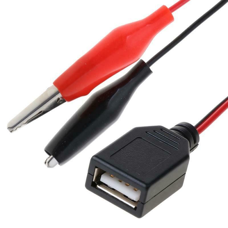 Copper Alligator Clips with Wire Female USB Connector Test Leads Crocodile Clamp