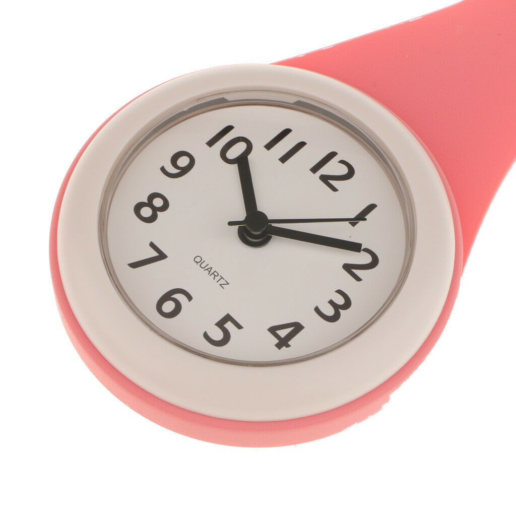 Water Resistant Bathroom Wall Clock with Quiet Sweep Movement Pink