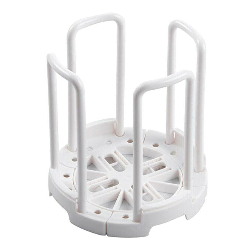 6 Grids Kitchen Bamboo Holder Dish Storage Tray Rack Drainer Plate Stand white