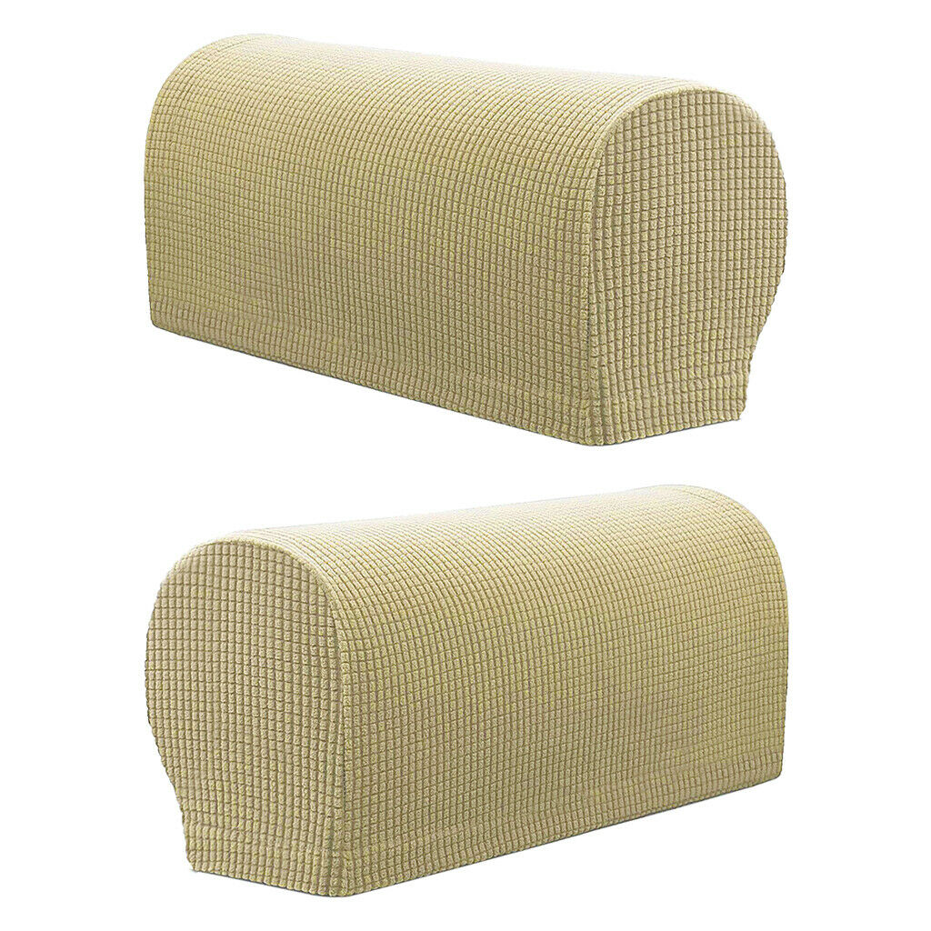 Set of 6 Flannel Furniture Sofa Armrest Covers Protectors Beige