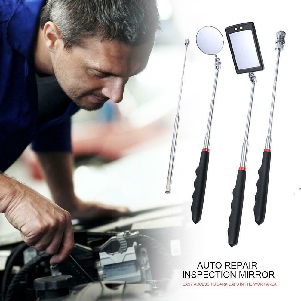 4pcs Adjustable Car Angle View Pen Automotive Telescopic Inspection Mirrors @
