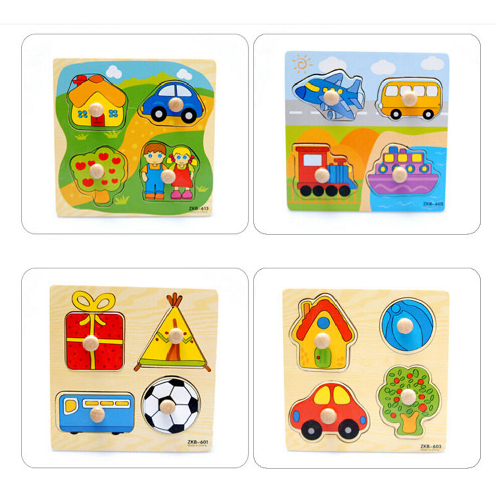 Babys Toddler Intelligence Development Animals Wooden Bricks Puzzle To.l8