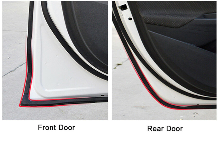 4Pc Car Seamless Integrated Front Rear Door Sealing Strips Trim Sealed Mouldings