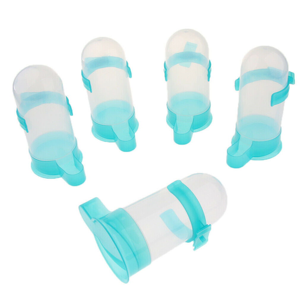 5 Pcs Bird Pigeon Parrot Automatic Feeder Water Food Dispenser Green L