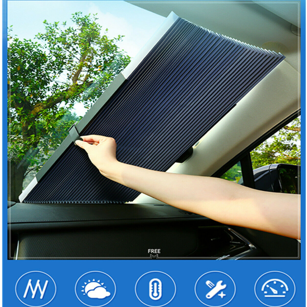 Folding Foldable Rear Window Sun Shade Block Visor Folding Auto Windshield Cover