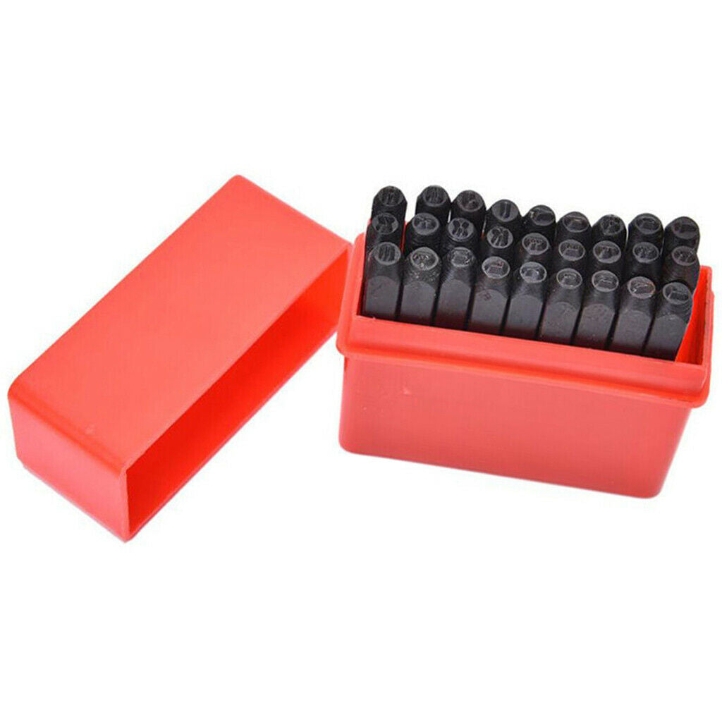 5mm 27x Steel Number Letter Metal Punch Set Stamp Automatic Center Alphabet
