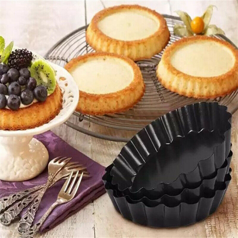 Mini Pie Muffin Pan Non-Stick Pan Mold Pie Removable Loose Bottom Round BakeFCA