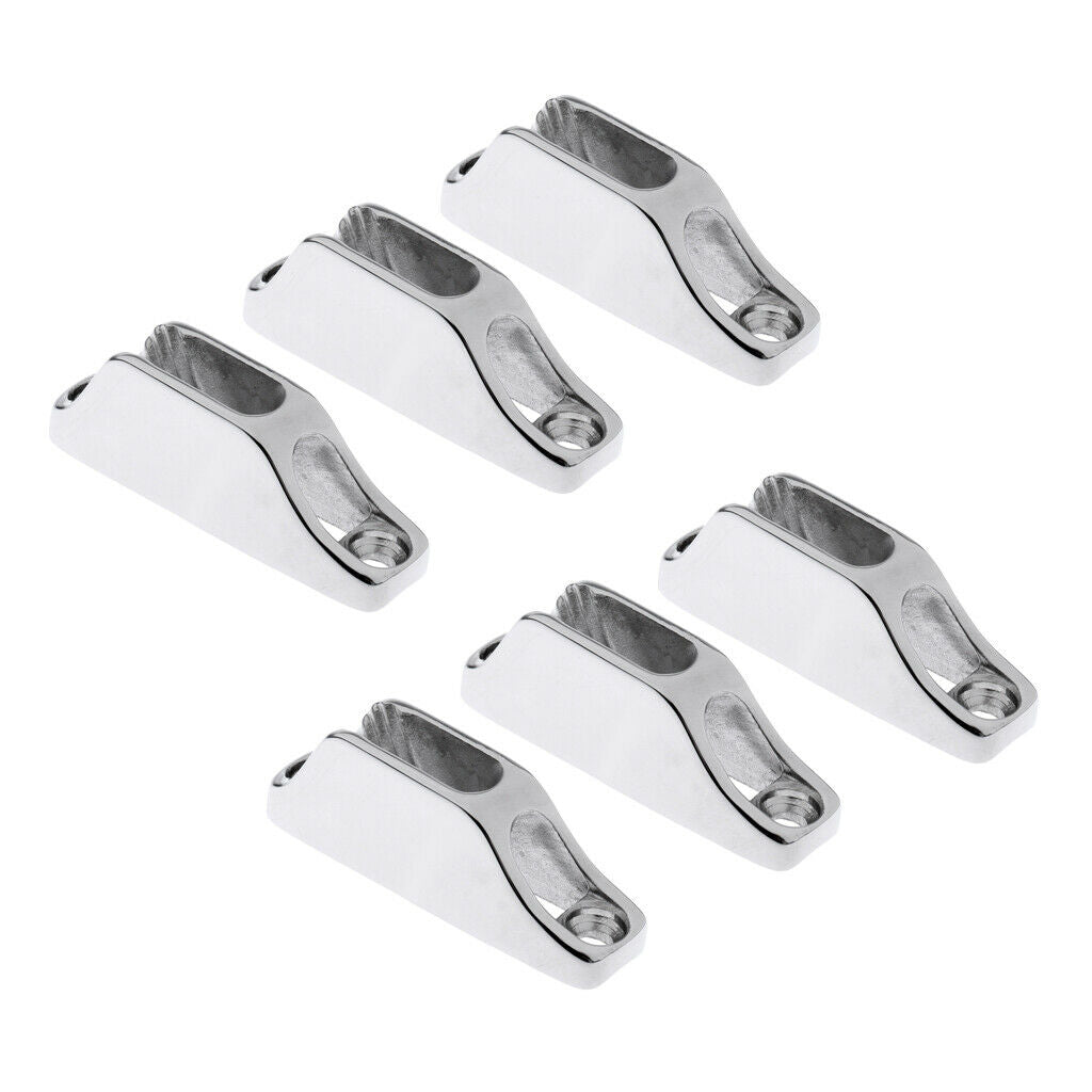 6x Sailing Rigging Stainless Steel Clam/Jam Fairlead Cleat For Line 3mm/6mm