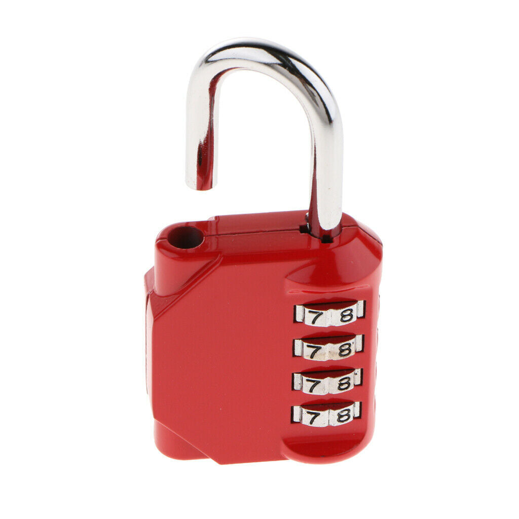 4 Digit Combination Padlock Travel Luggage Suitcase Code Lock 603N  - Red