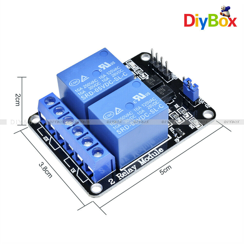 [5PCS] 5V 2 Channel Relay Module With optocoupler For PIC AVR DSP ARM Arduino