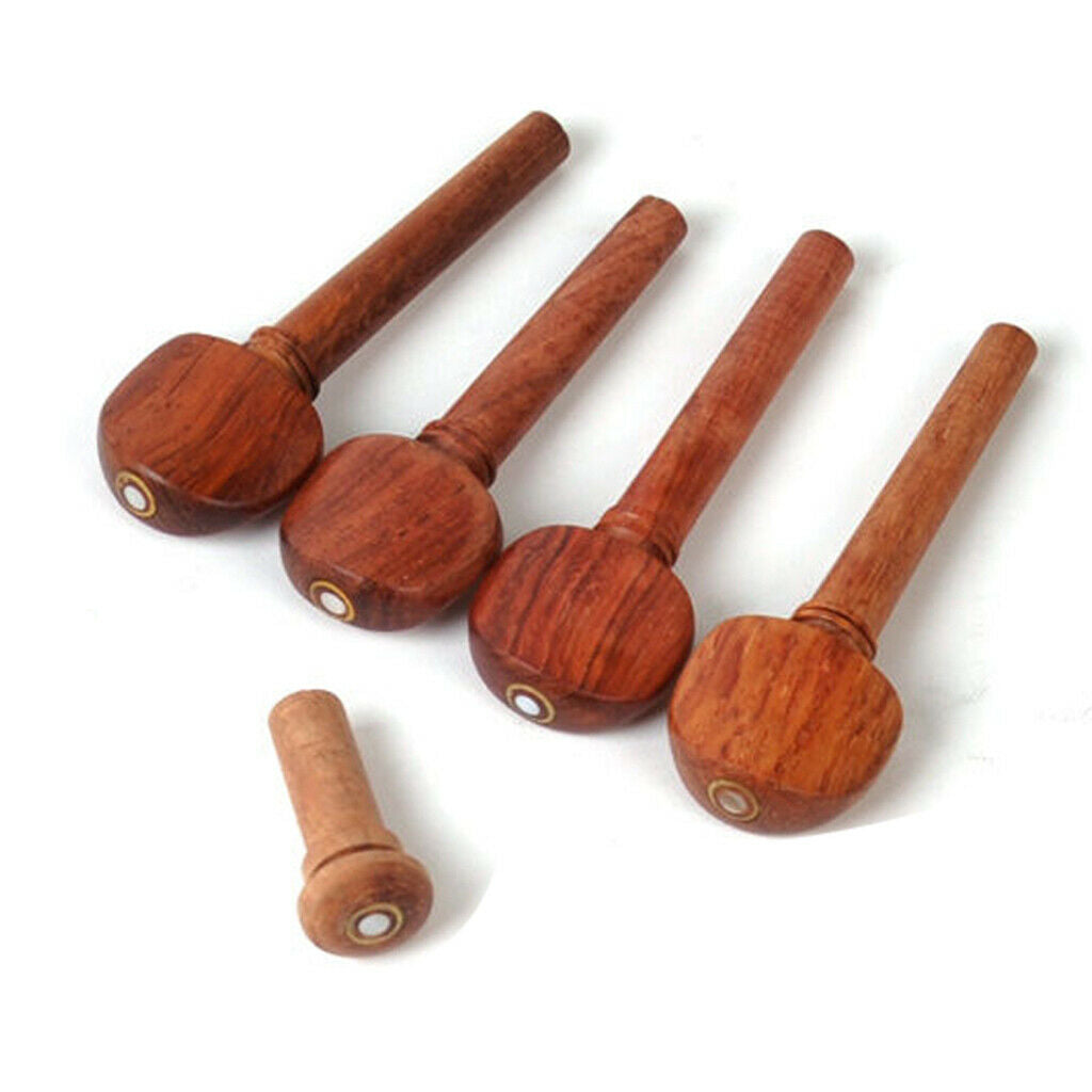 Violin Chin Rest Tailpiece Tuning Pegs Tailgut Endpin for 4/4 Violin DIY Kit