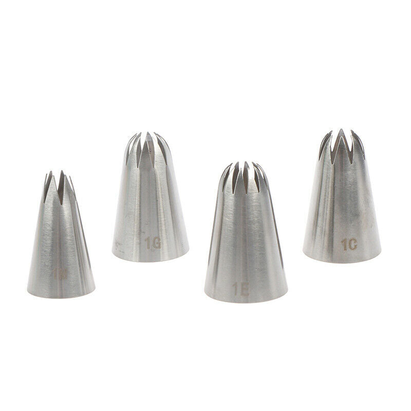4pcs Icing Piping Nozzles For Decorating Cake Baking Cookie Cupcake #1M#1.l8