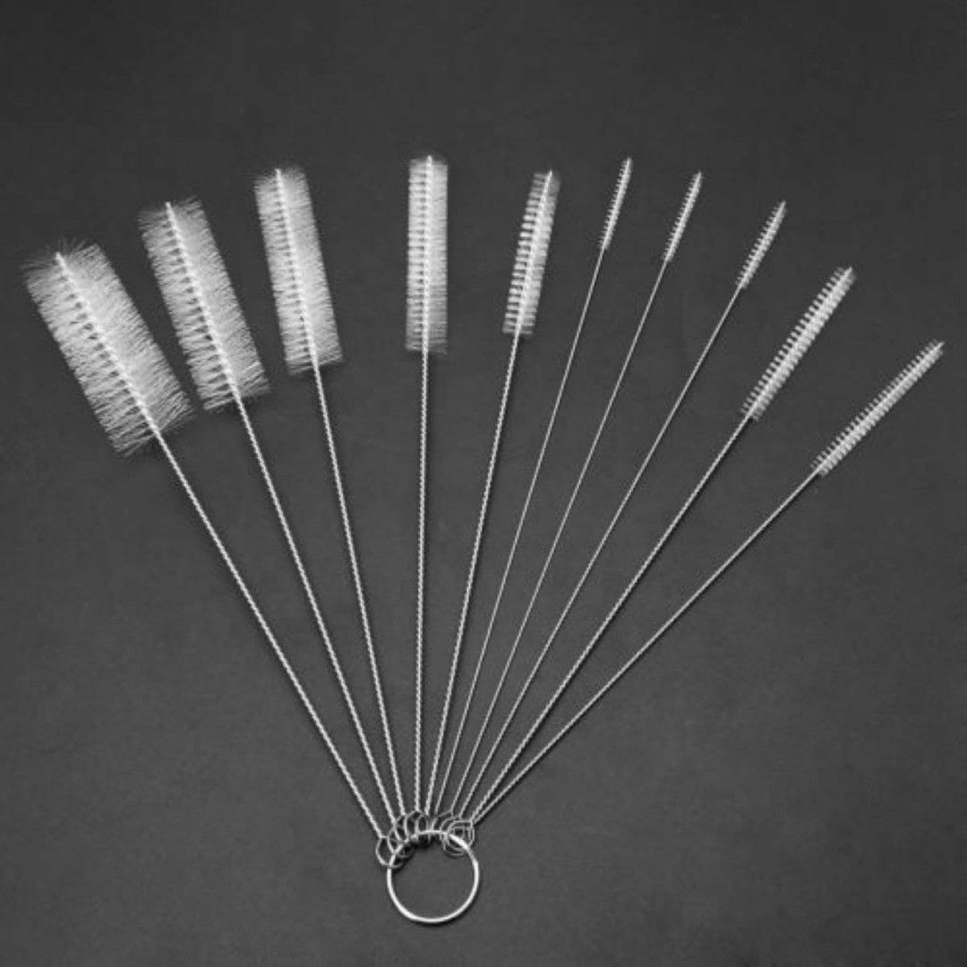 Straw Cleaning Brush One Pipe Cleaner Tube Bottle Metal Handle Reusable Cleaning