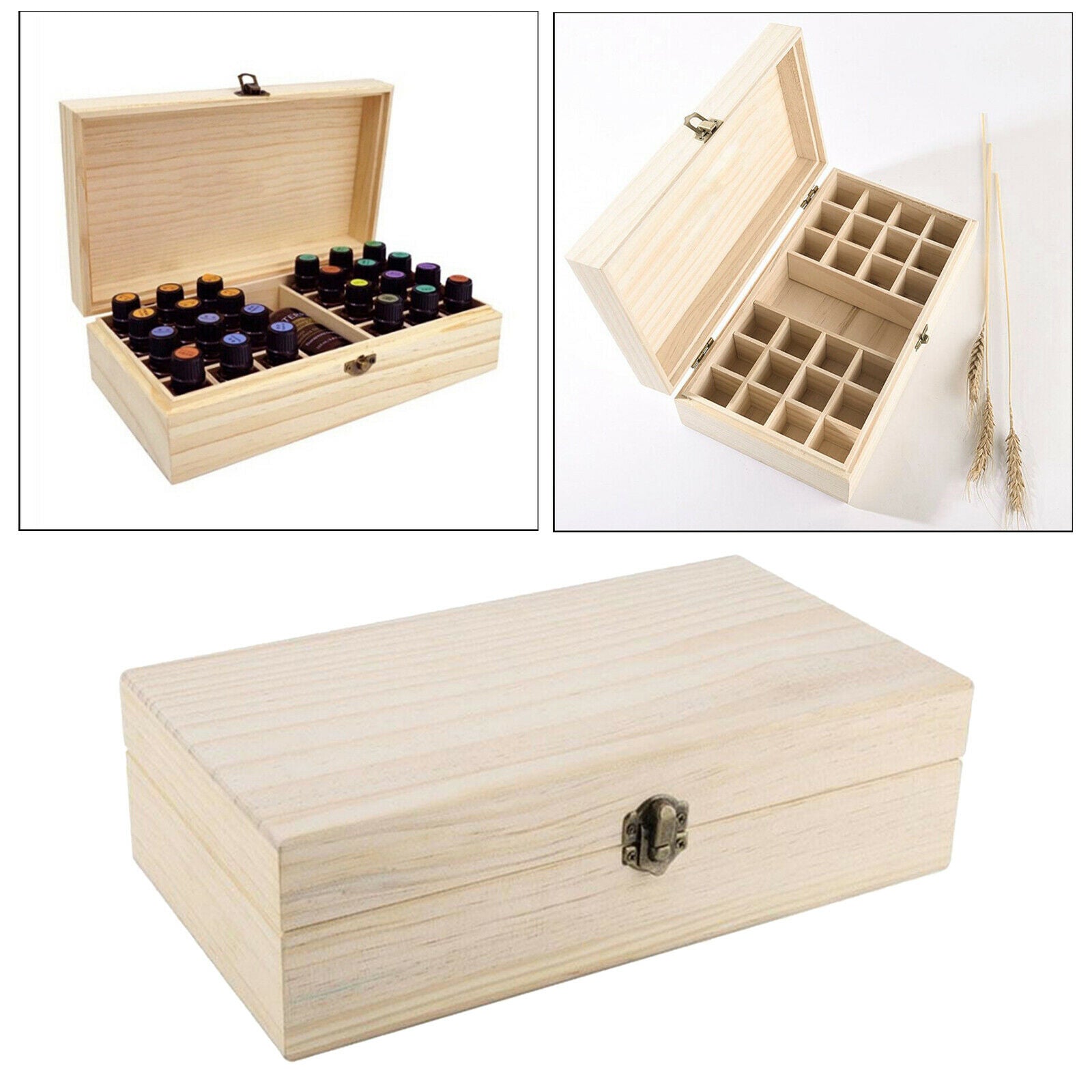Essential Oils Wooden Storage Box for 5 10 15 Oil Bottle Aromatherapy Holder