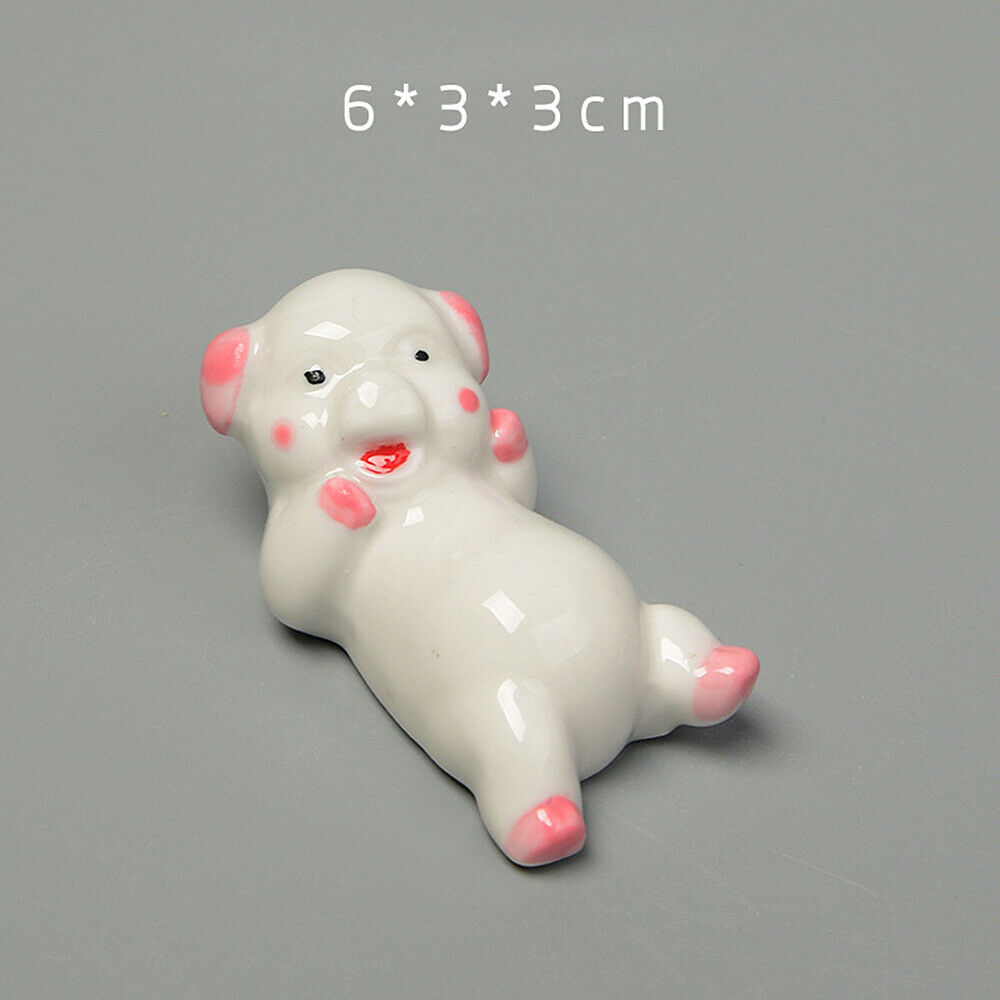 5x Ceramic Cute Small Pig Chopstick Holder Rest Stand Dining Table Decor Cutlery