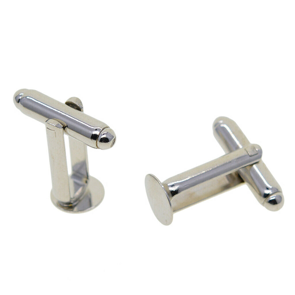 20 Pcs Blank Round Cuff Link Settings Bases Pads Setting Cuff Links Findings
